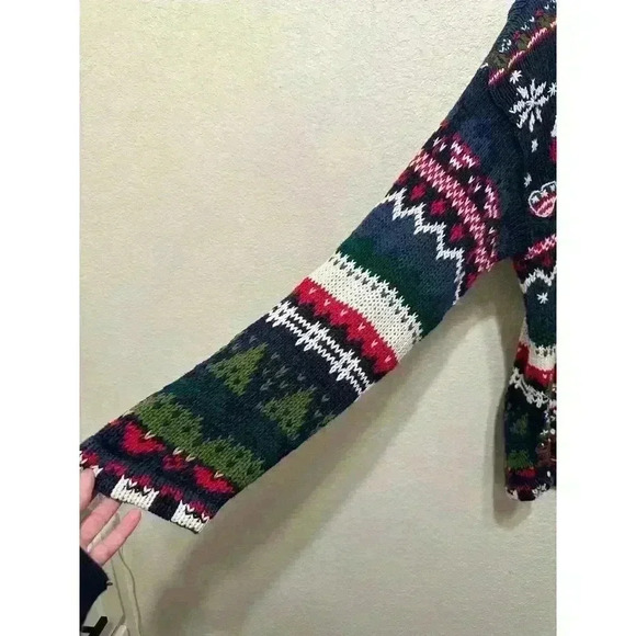 VTG‎ Heirloom Collectible Womens L Christmas Sweater Santa Knit Button Up Ugly - Picture 3 of 12
